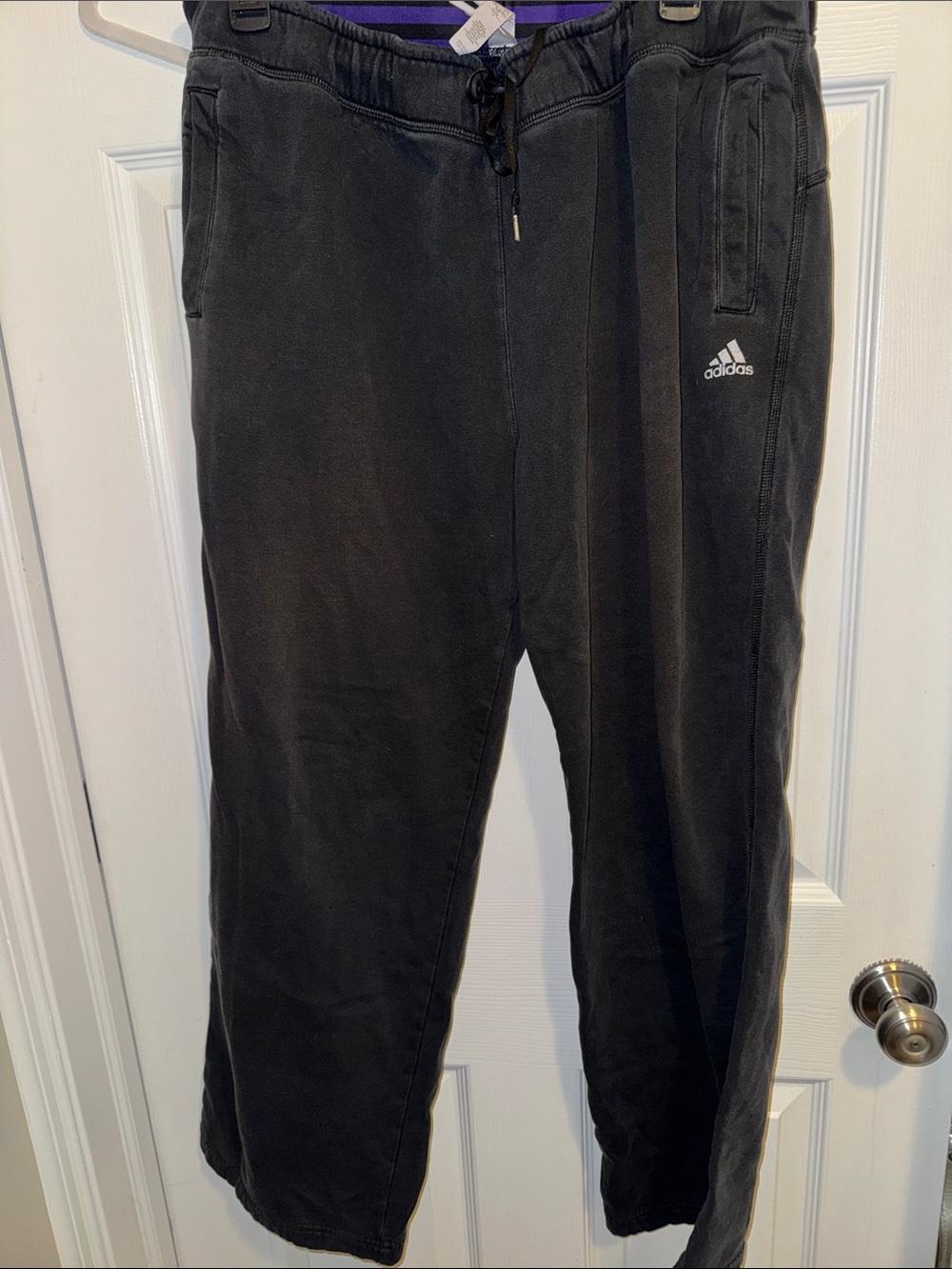 adidas Black Jogger Pants with White Logo